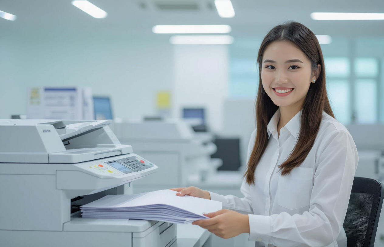 Khách Hàng Bến Tre Hài Lòng Với Máy Photocopy Ricoh Hoạt Động Trơn Tru Sau Khi Sửa Chữa.