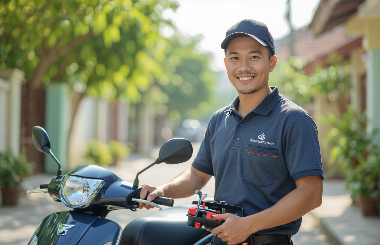 Kỹ Thuật Viên Máy Tính Bến Tre Trên Đường Đến Phục Vụ Khách Hàng