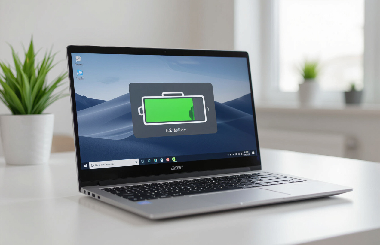 Laptop Acer Swift 3 Báo Pin Yếu, Cần Thay Pin.