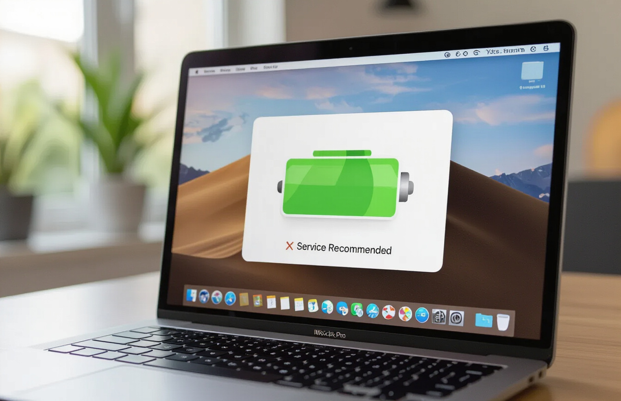 Biểu Tượng Pin Yếu Hoặc Dấu X Đỏ Trên Màn Hình Macbook Pro, Báo Hiệu Cần Thay Pin Mới.