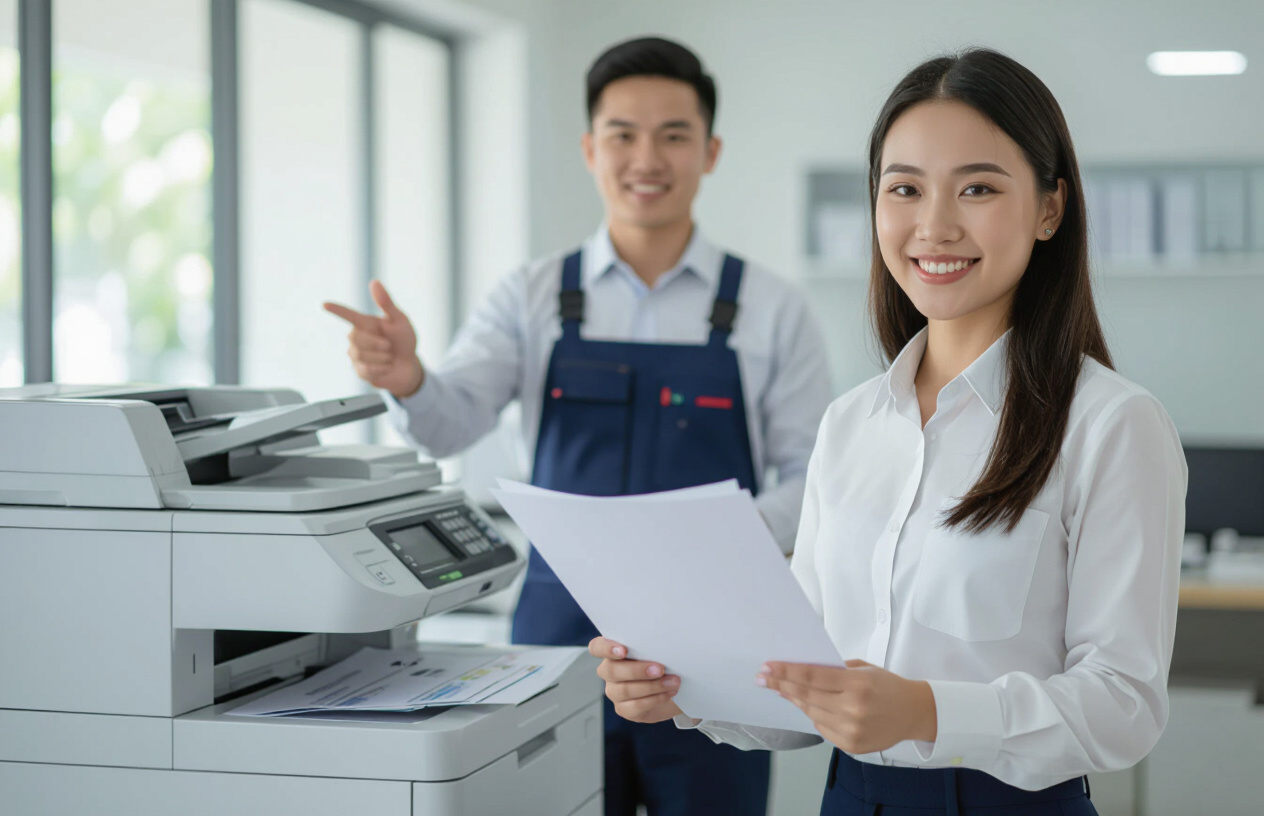 Khách Hàng Tại Bến Tre Hài Lòng Với Chất Lượng Bản In Sắc Nét Sau Khi Được Máy Tính Bến Tre Thay Trống Máy Photocopy.