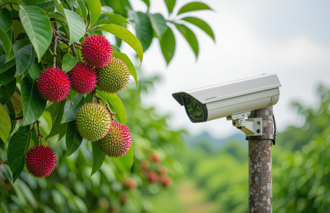 Hệ Thống Camera Giám Sát Hiện Đại Được Lắp Đặt Trong Vườn Cây Ăn Trái Ở Bến Tre.