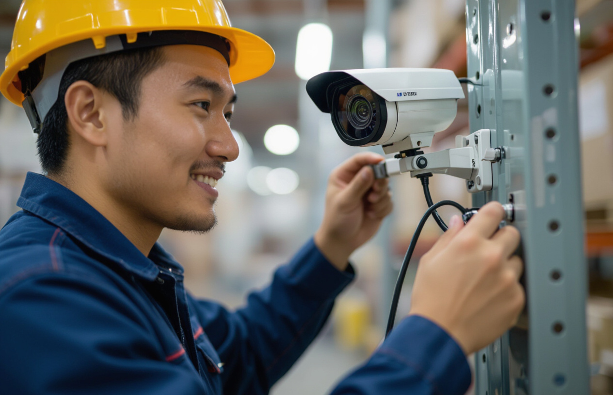 Kỹ Thuật Viên Máy Tính Bến Tre Đang Kiểm Tra Hệ Thống Camera