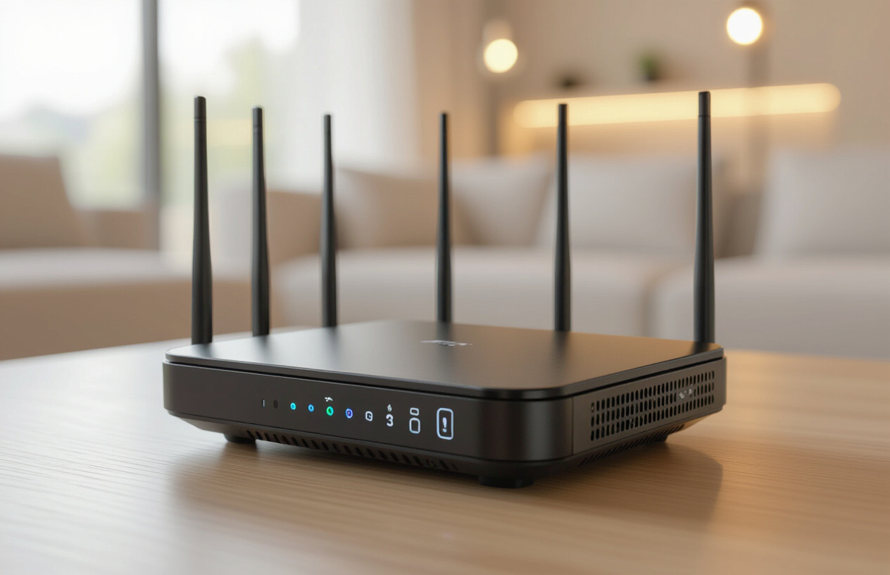 Router Wifi 6 Hiện Đại Với Thiết Kế Tối Giản, Tốc Độ Cao Cho Gia Đình.