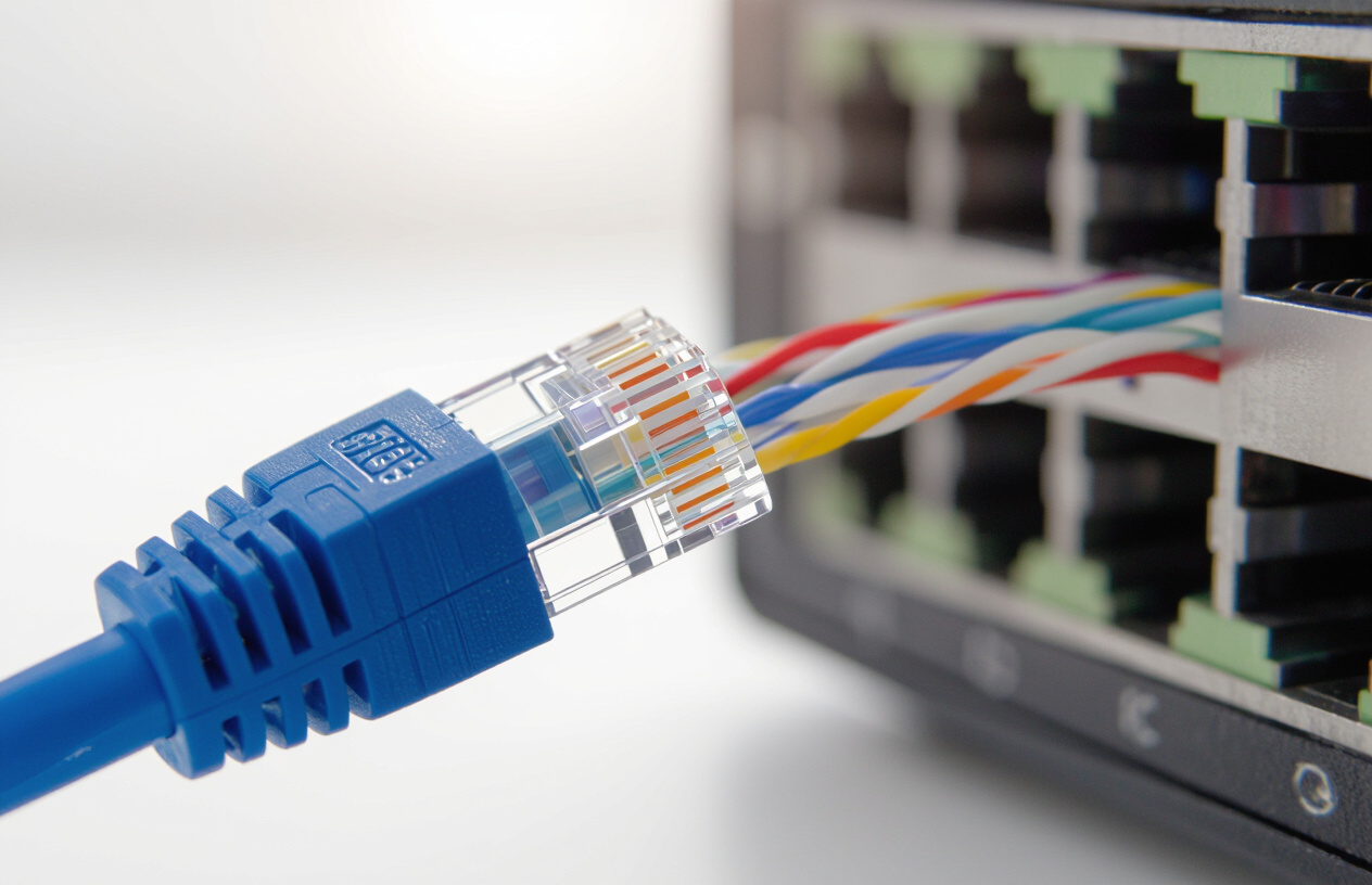 Dây Mạng Cat6 Đã Được Bấm Lại Đầu Rj45 Mới, Sẵn Sàng Kết Nối Internet Tốc Độ Cao.