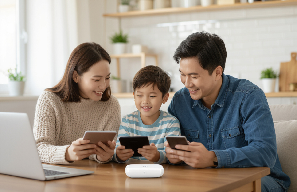 Gia Đình Việt Sum Họp Và Kết Nối Internet Ổn Định Với Wifi 4G Di Động