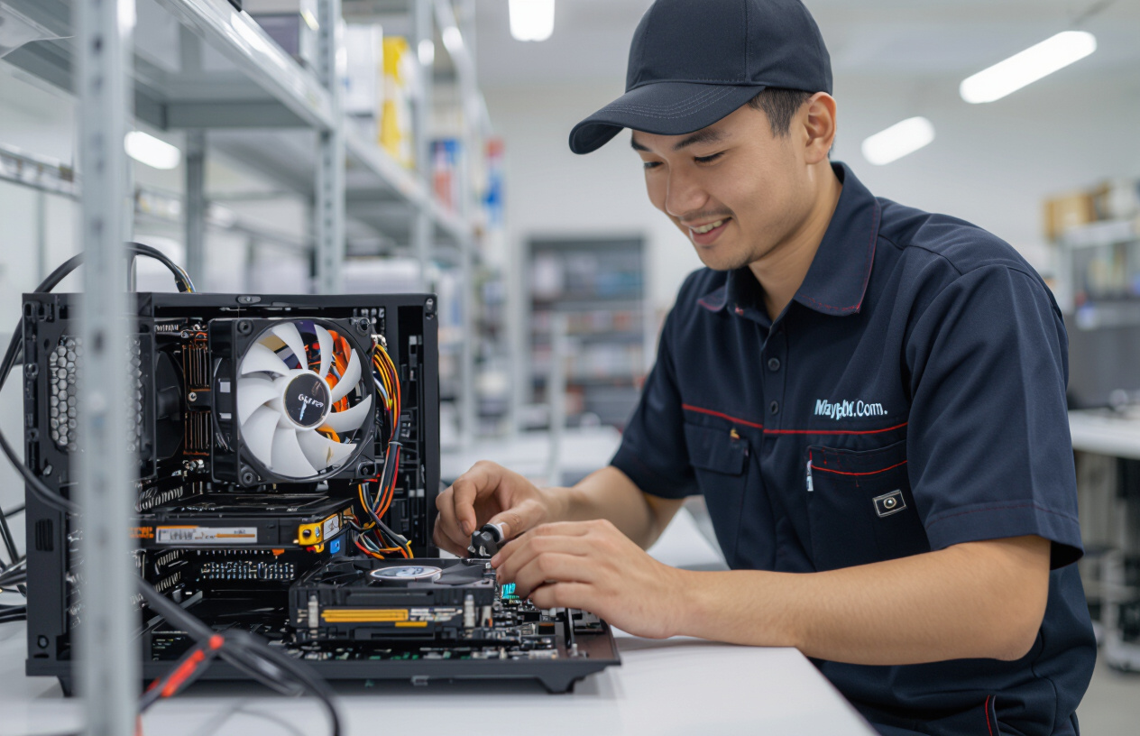 Kỹ Thuật Viên Máy Tính Bến Tre Đang Lắp Đặt Tản Nhiệt Cpu.