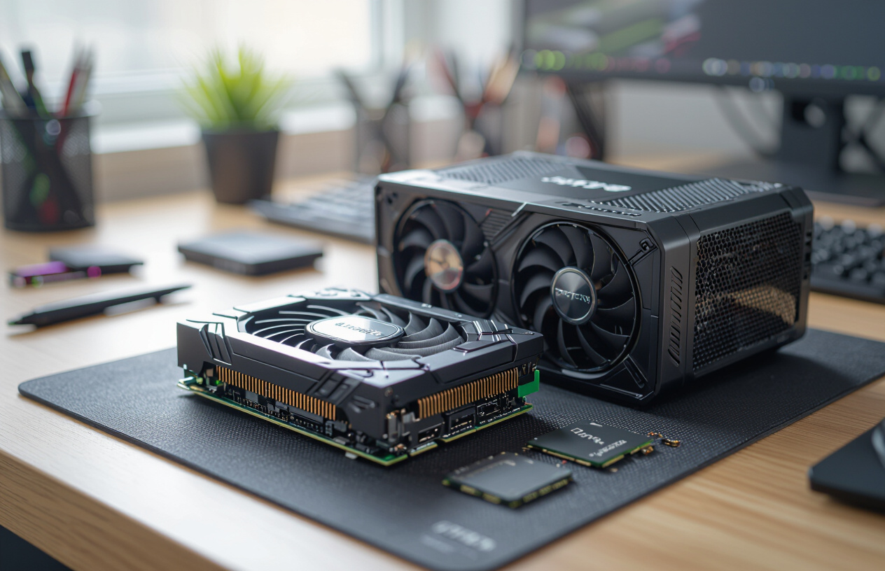 Cận Cảnh Các Linh Kiện Pc Cao Cấp Như Cpu, Gpu Trên Bàn Kỹ Thuật.