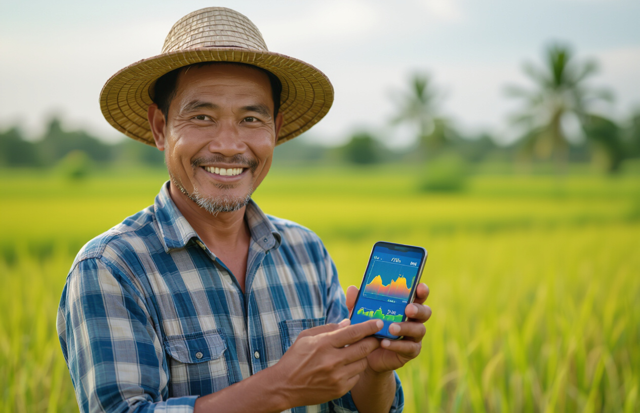 Nông Dân Bến Tre Xem Dữ Liệu Nhiệt Độ Độ Ẩm Trên Điện Thoại