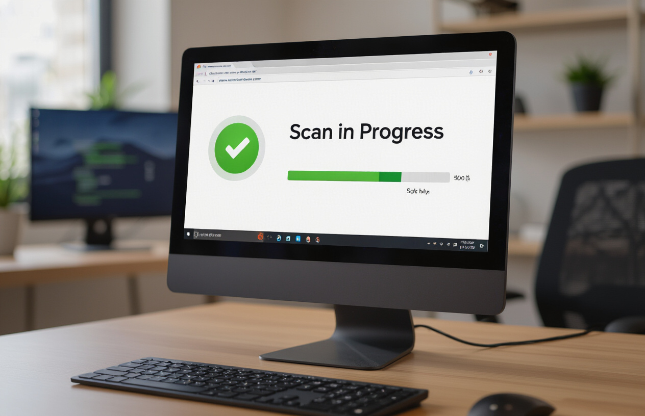 Giao Diện Phần Mềm Diệt Virus Đang Quét Máy Tính.