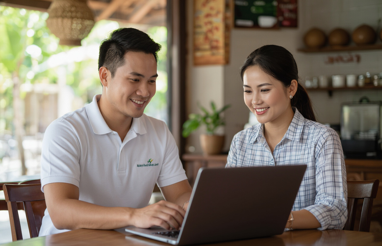 Kỹ Thuật Viên Máy Tính Bến Tre Đang Hỗ Trợ Cài Đặt Sapo Tận Nơi