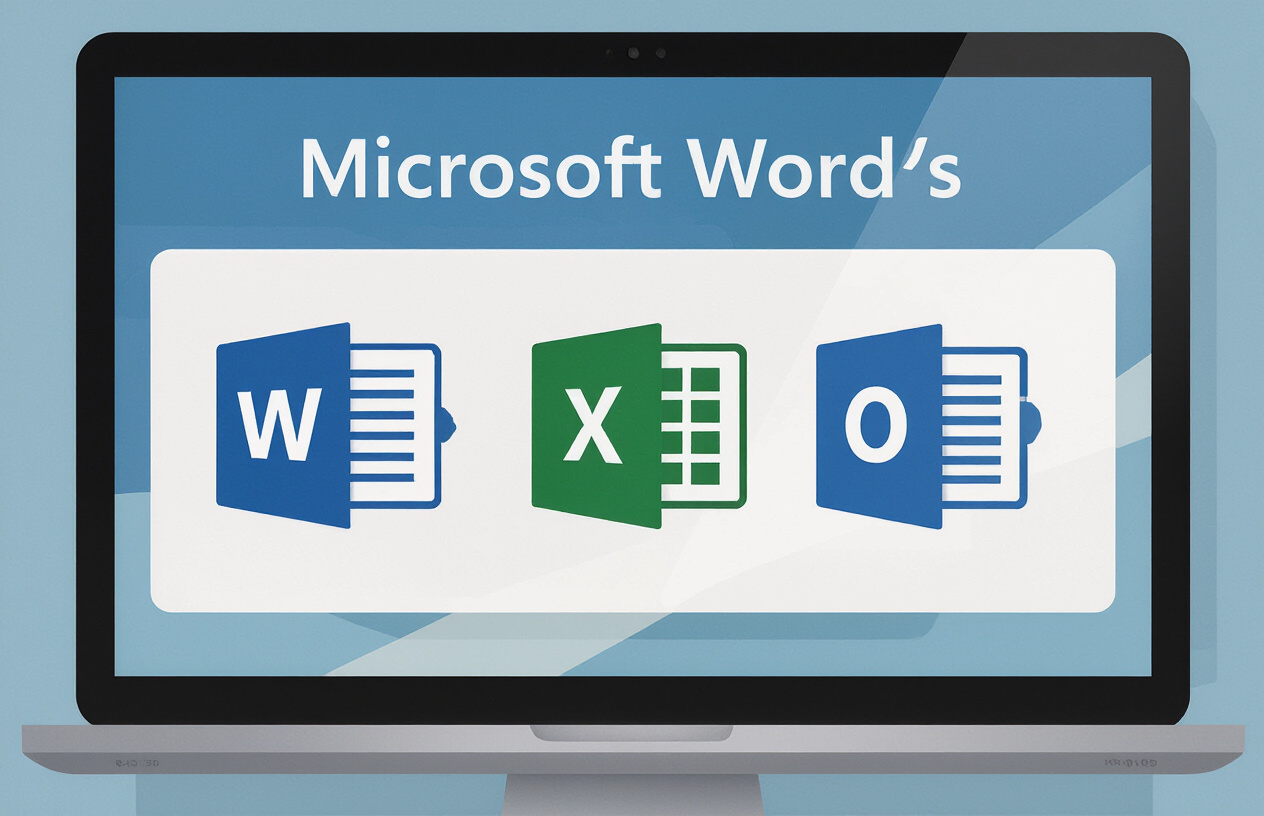 Biểu Tượng Của Các Ứng Dụng Microsoft Office Như Word, Excel, Powerpoint Được Sắp Xếp Gọn Gàng Trên Màn Hình Máy Tính,