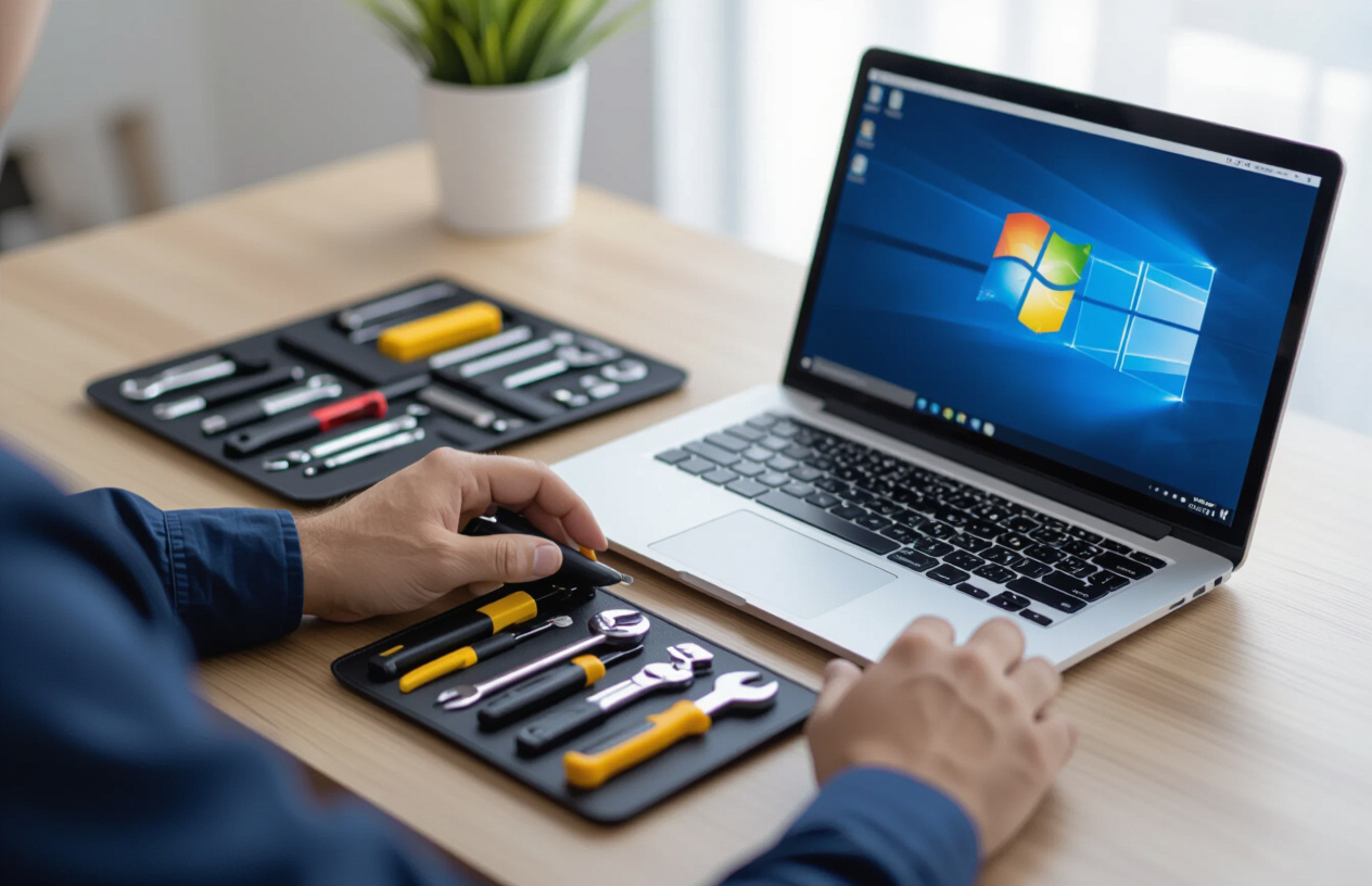 Kỹ Thuật Viên Máy Tính Bến Tre Đang Cài Đặt Windows Chuyên Nghiệp Tại Nhà Ở An Ngãi Trung, Ba Tri.