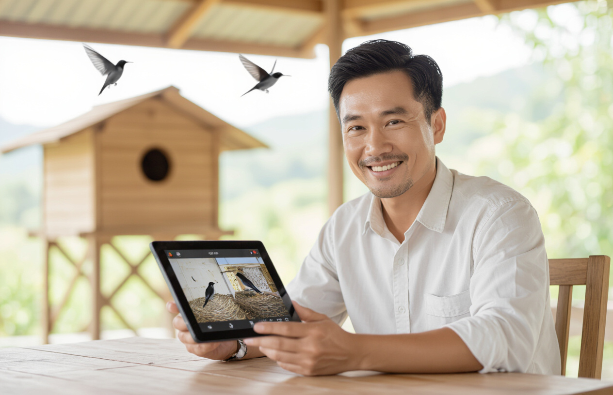 Chủ Nhà Yến Theo Dõi Camera Trên Máy Tính Bảng