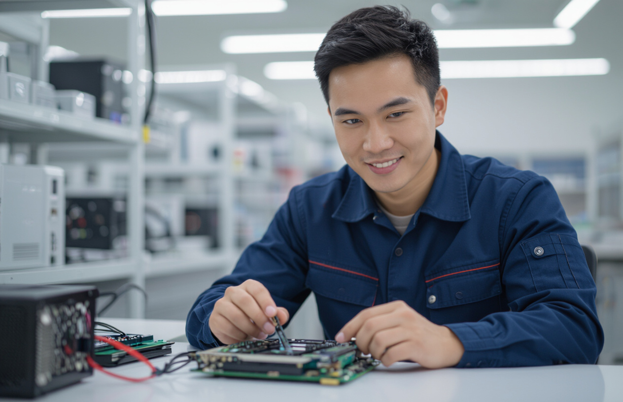 Kỹ Thuật Viên Máy Tính Bến Tre Kiểm Tra Linh Kiện Chất Lượng Cao