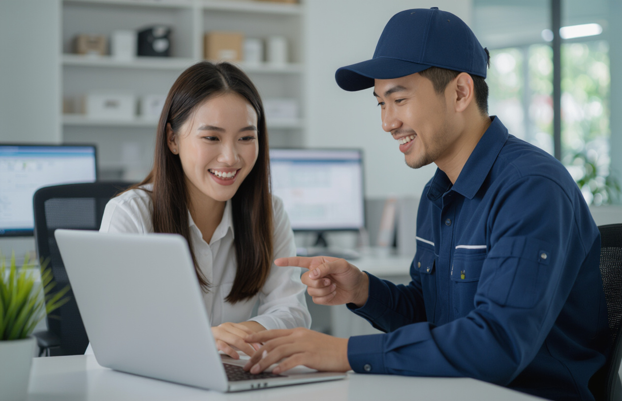 Khách Hàng Nữ Người Việt Vui Vẻ Và Nhẹ Nhõm Khi Dữ Liệu Quan Trọng Được Khôi Phục Thành Công.