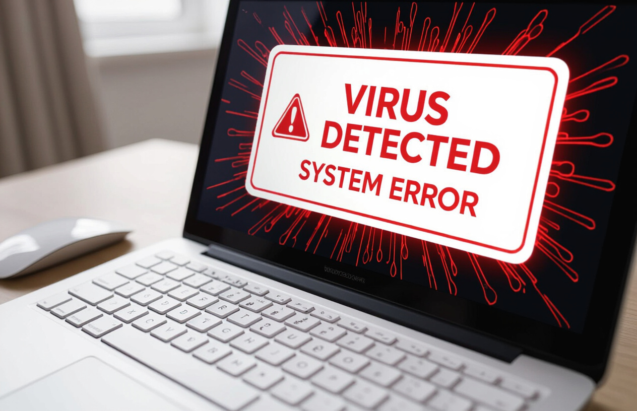Màn Hình Máy Tính Hiển Thị Thông Báo Lỗi Virus Nghiêm Trọng, Cần Được Xử Lý.