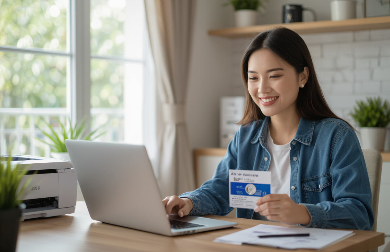 Một Người Đang Cài Đặt Driver Máy In Từ Đĩa Cd Hoặc Tải Từ Trang Web Chính Thức.
