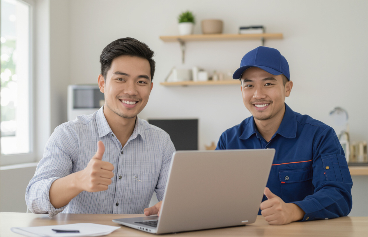 Khách Hàng Hài Lòng Khi Máy Tính Được Sửa Chữa Tại Bến Tre.