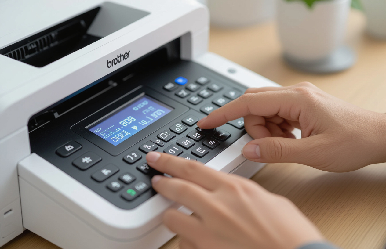 Ảnh Minh Họa Người Dùng Đang Thực Hiện Thao Tác Reset Mực Máy In Brother Tại Nhà.
