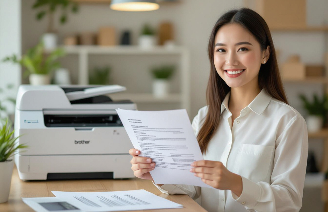 Máy In Brother Hoạt Động Bình Thường, Khách Hàng Tại Bến Tre Hài Lòng Sau Khi Sửa Lỗi.