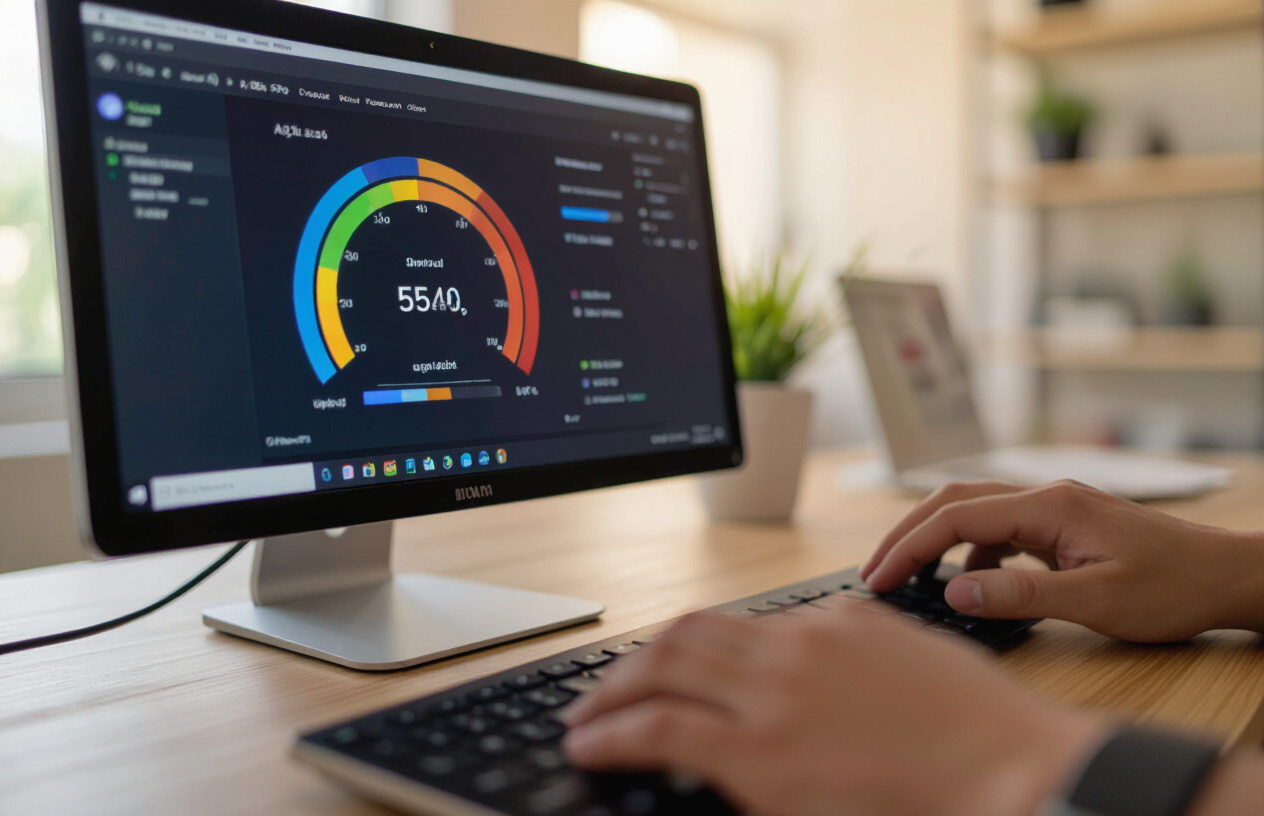Người Dùng Đang Sử Dụng Một Công Cụ Trực Tuyến Để Kiểm Tra Tốc Độ Mạng Internet Trên Máy Tính.
