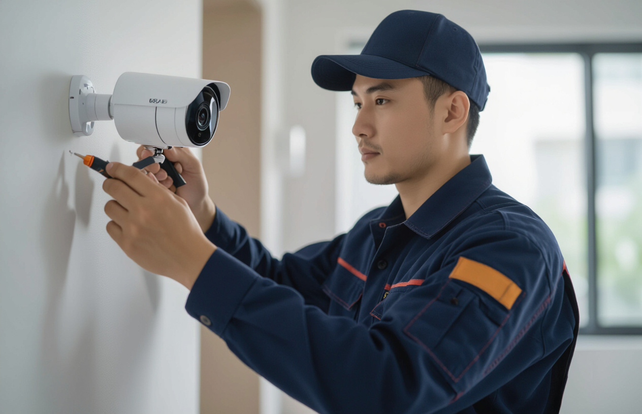 Kỹ Thuật Viên Máy Tính Bến Tre Đang Lắp Đặt Camera Ezviz Tại An Ngãi Trung.
