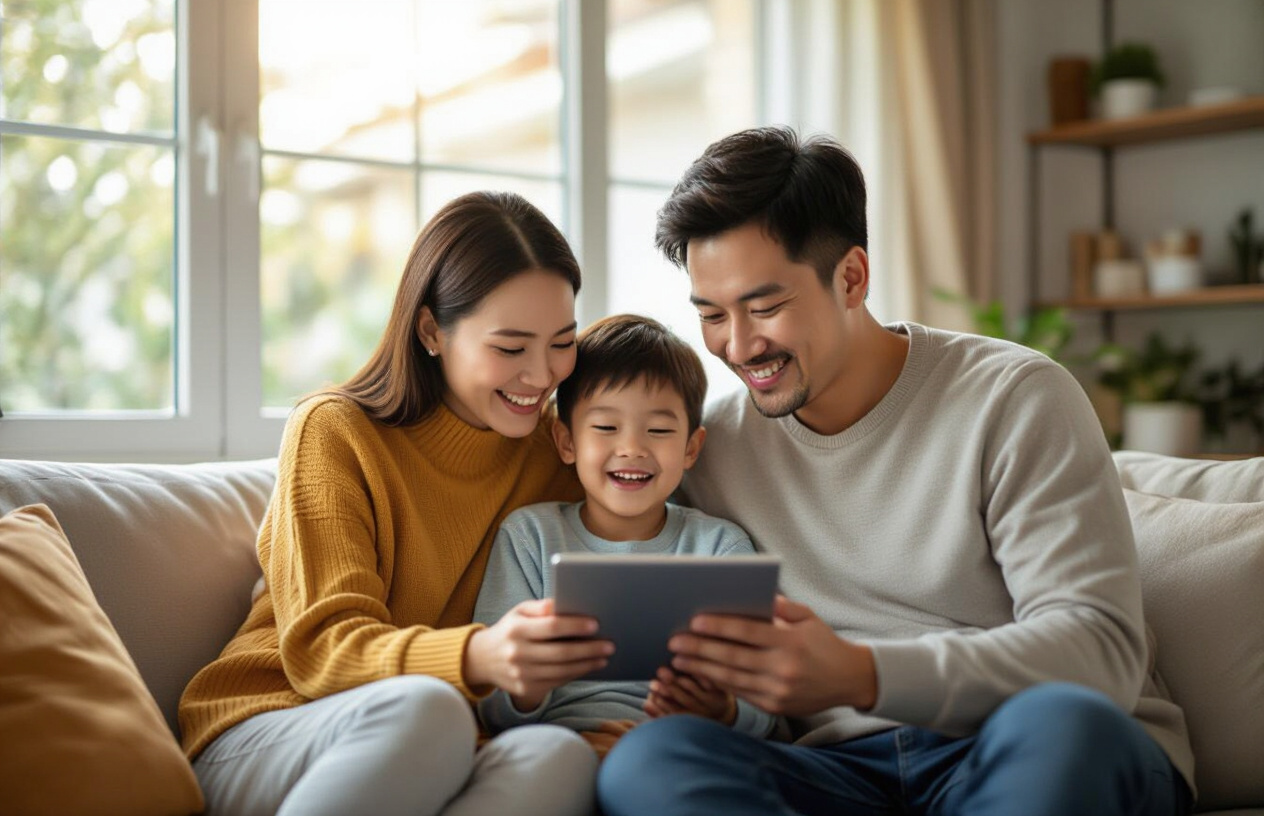 Gia Đình Việt Vui Vẻ Với Hóa Đơn Tiền Điện Giảm Đáng Kể Nhờ Điện Mặt Trời.