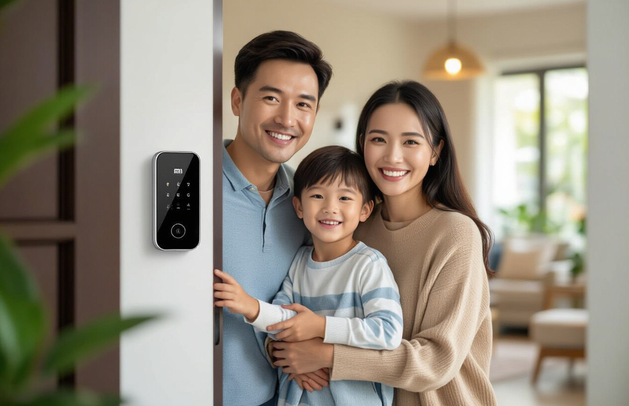 Gia Đình Việt Hạnh Phúc, An Tâm Với Khóa Cửa Vân Tay Xiaomi Mới Tại Nhà.
