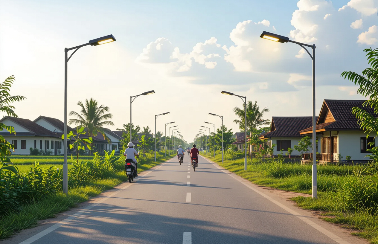 Đèn Năng Lượng Mặt Trời Chiếu Sáng Đường Làng Thạnh Phong.