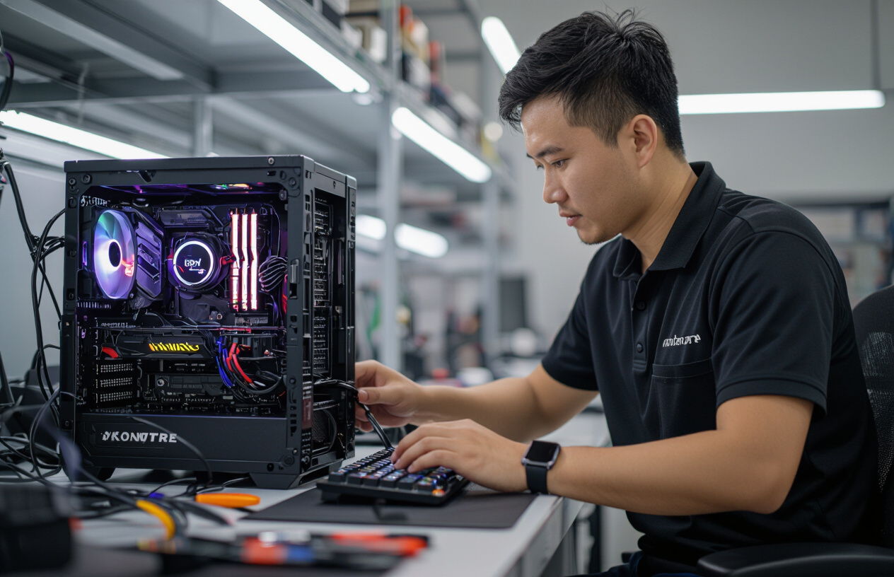 Kỹ Thuật Viên Chuyên Nghiệp Tại Bến Tre Đang Tỉ Mỉ Lắp Ráp Linh Kiện Pc Gaming.