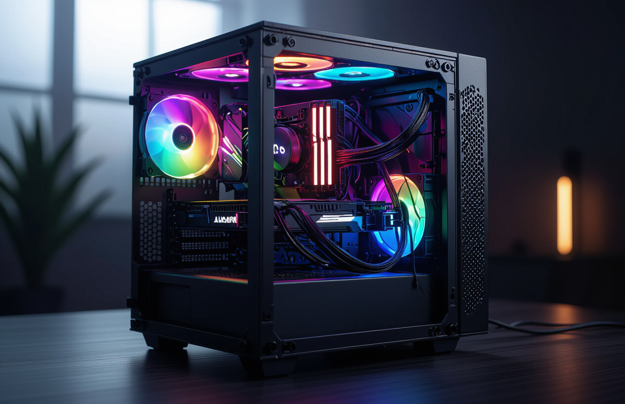 Hệ Thống Pc Gaming Hoàn Thiện Với Tản Nhiệt Nước Aio Và Ánh Sáng Rgb Đẹp Mắt.