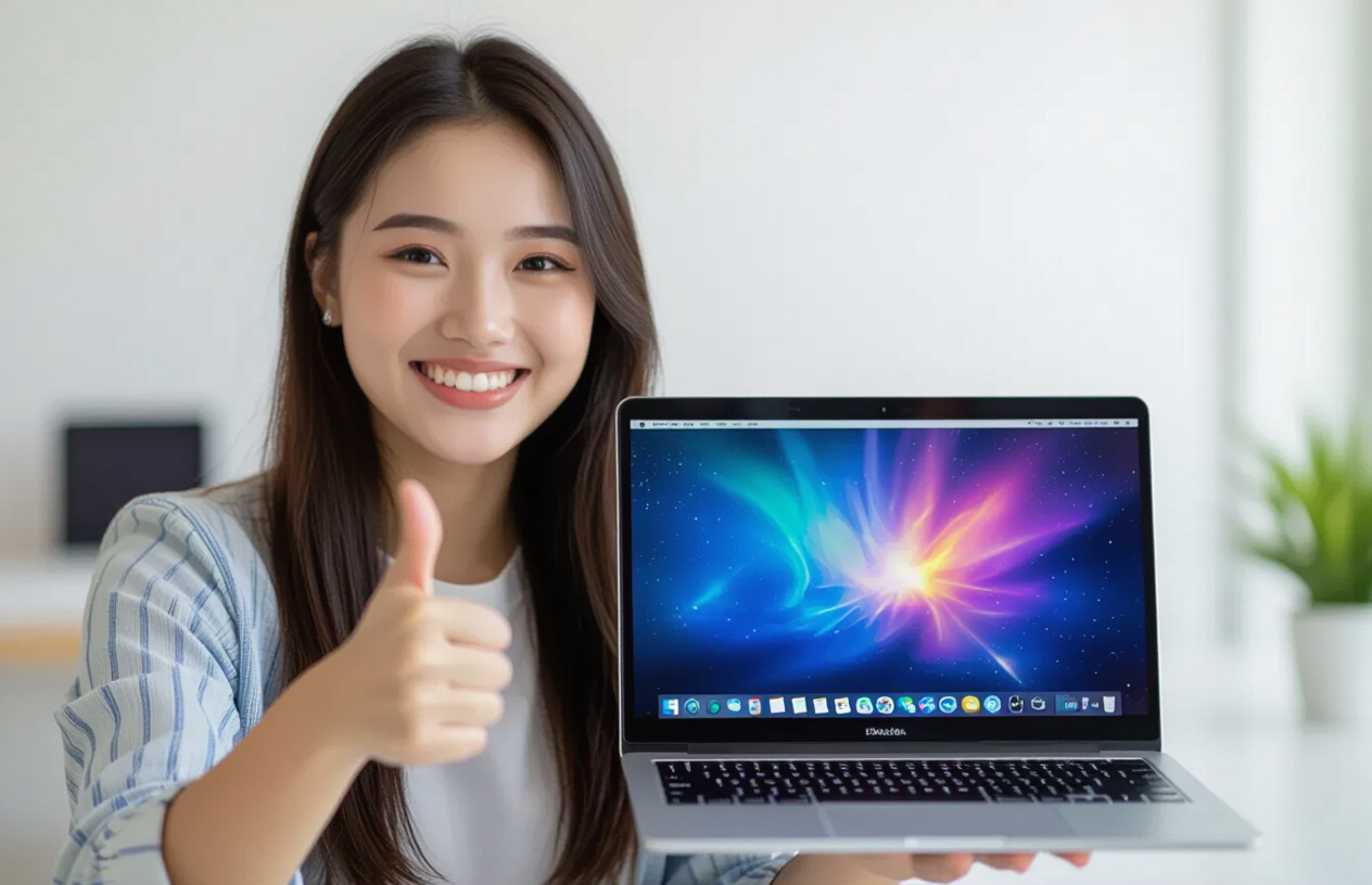 Khách Hàng Vui Vẻ Với Laptop Đã Được Sửa Chữa Hoạt Động Bình Thường Tại Bến Tre