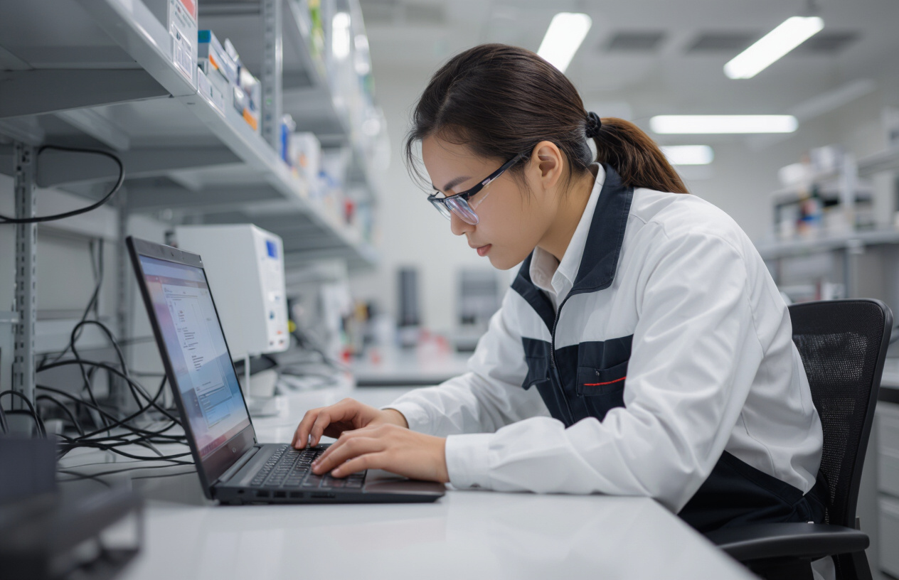Chuyên Viên Kỹ Thuật Người Việt Nam Đang Kiểm Tra Driver Mạng Trên Một Chiếc Laptop Bằng Phần Mềm.
