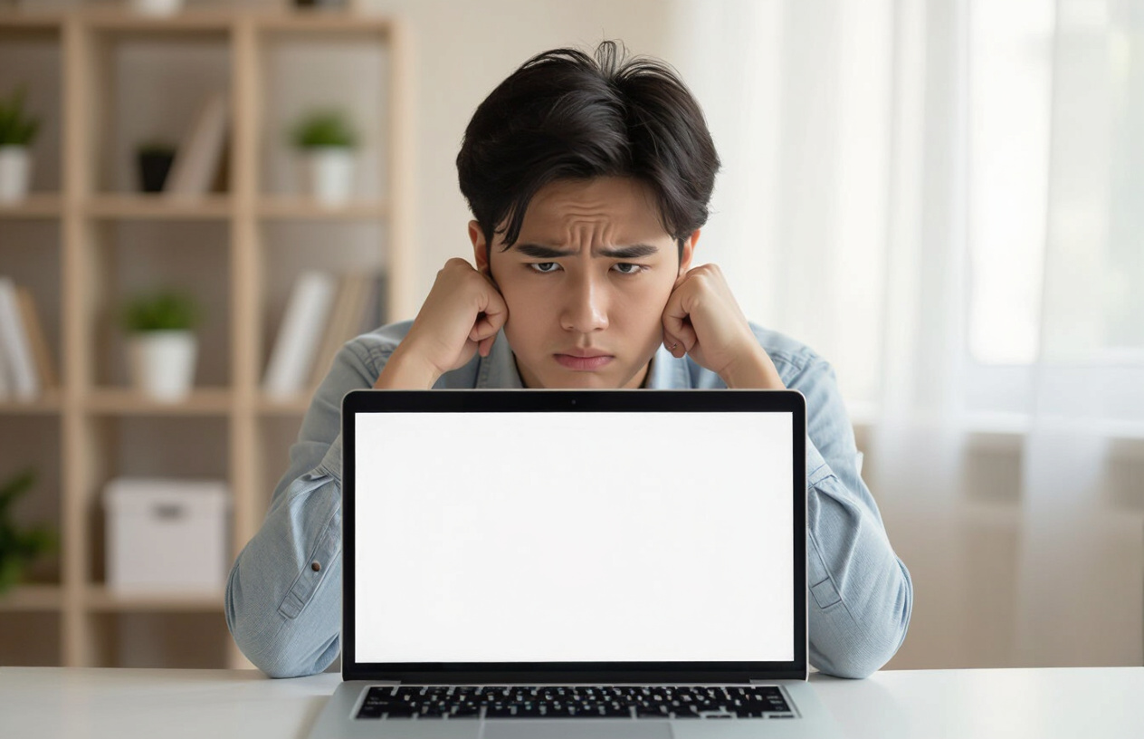 Người Dùng Bối Rối Nhìn Laptop Không Lên Nguồn
