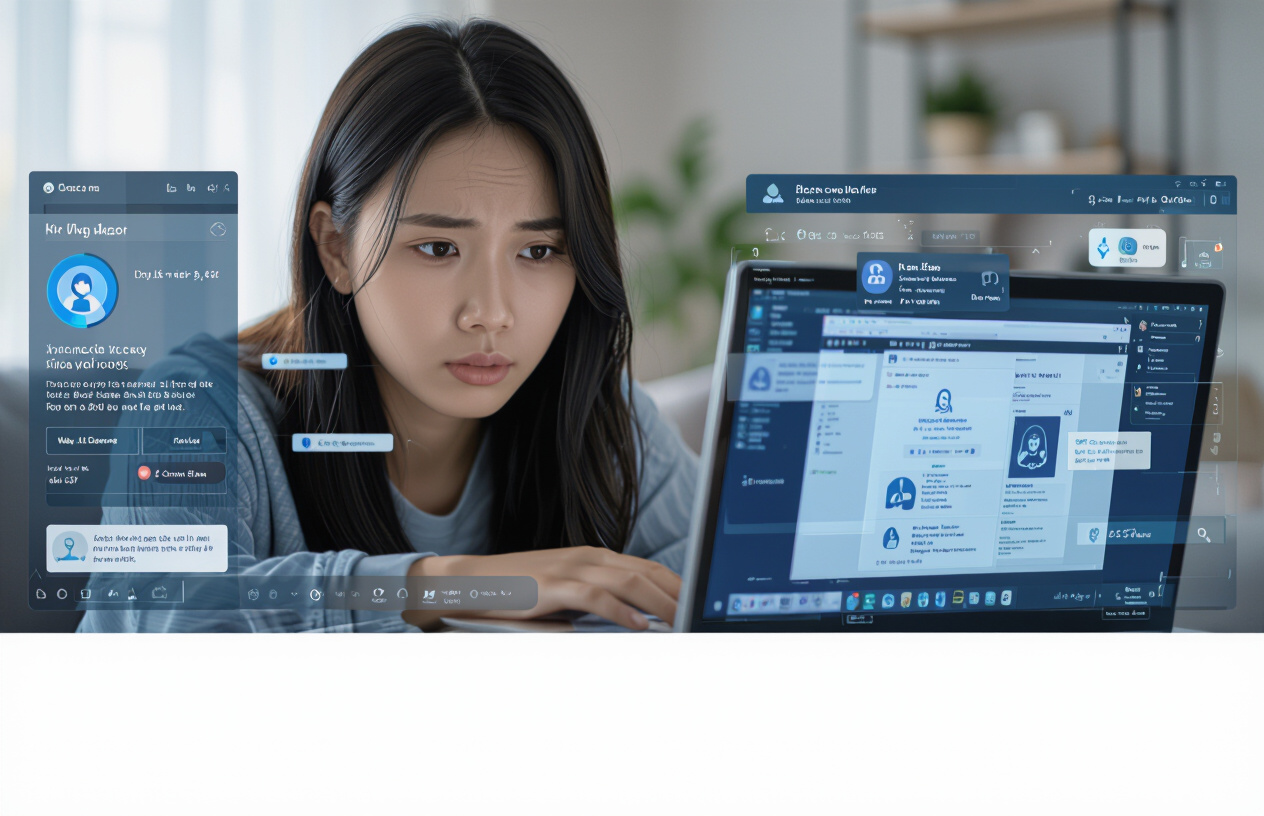 Người Dùng Máy Tính Bối Rối Trước Màn Hình Hiển Thị Nhiều Lỗi Và Pop-Up Lạ Do Mã Độc.
