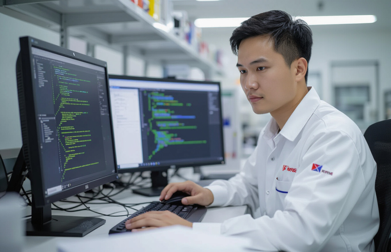 Kỹ Thuật Viên Máy Tính Bến Tre Chuyên Nghiệp Đang Xử Lý Máy Tính Bị Nhiễm Mã Độc.