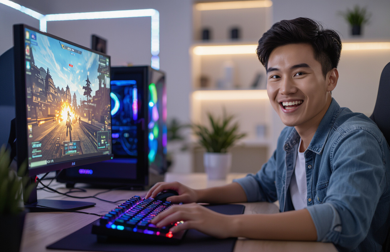 Game Thủ Vui Vẻ Trải Nghiệm Game Trên Pc Với Card Đồ Họa Mới Nâng Cấp Tại Bến Tre