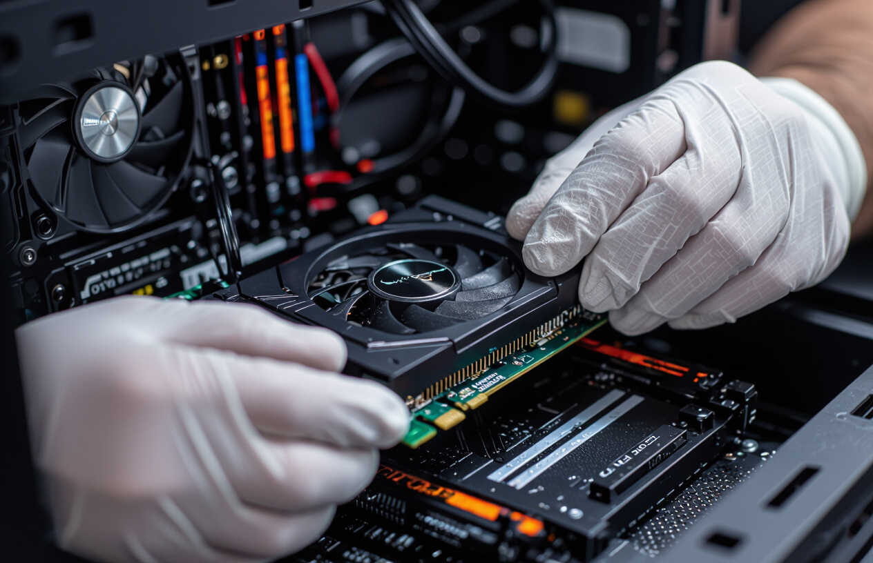 Kỹ Thuật Viên Máy Tính Bến Tre Đang Nâng Cấp Card Đồ Họa Cho Pc.