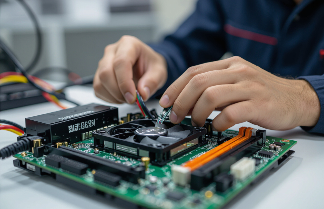 Một Kỹ Thuật Viên Máy Tính Bến Tre Đang Kiểm Tra Và Thay Thế Quạt Tản Nhiệt Cho Cpu Máy Tính.