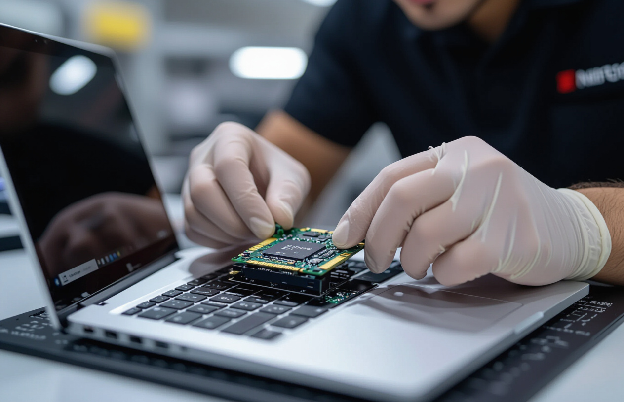 Chuyên Gia Maytinhbentre.Com Đang Nâng Cấp Ổ Cứng Ssd Nvme Cho Laptop Một Cách Cẩn Thận
