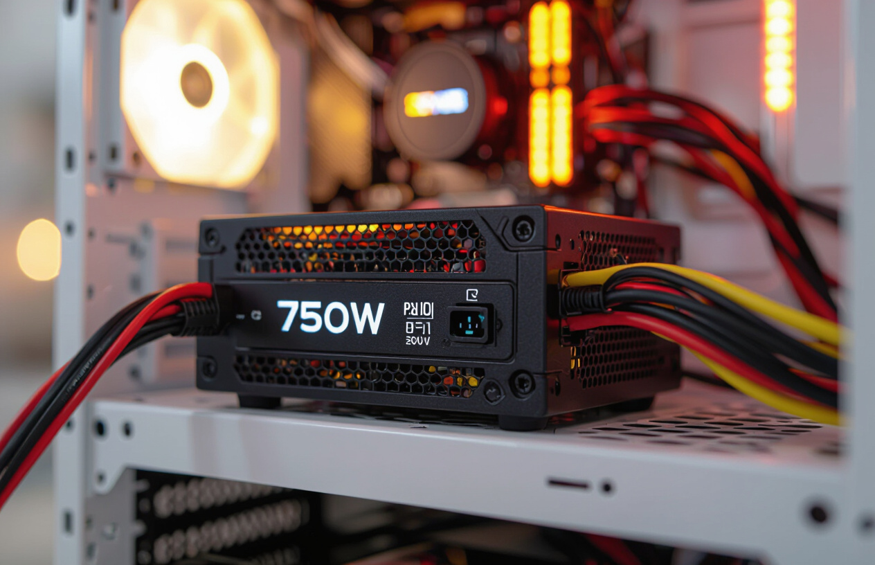 Nguồn Máy Tính 750W Công Suất Thực Mới Được Lắp Đặt.