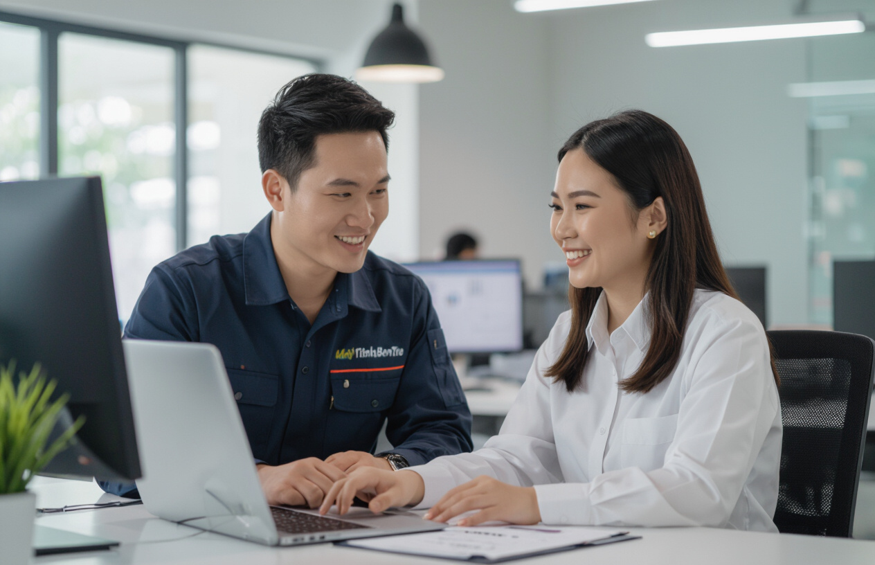 Người Kỹ Thuật Viên Máy Tính Bến Tre Kiểm Tra, Tư Vấn Nâng Cấp Pc Cho Khách Hàng Văn Phòng.