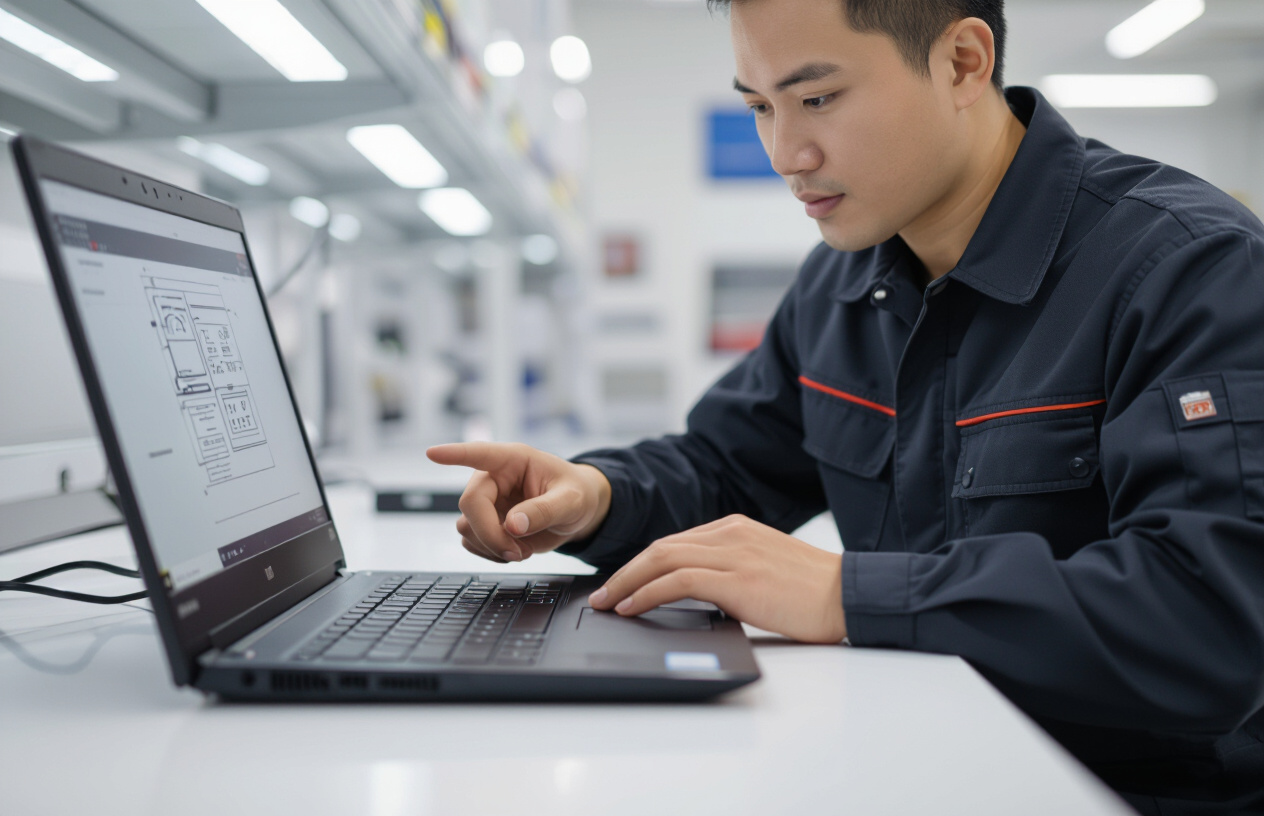 Một Kỹ Thuật Viên Máy Tính Người Việt Nam Đang Tỉ Mỉ Kiểm Tra Và Tư Vấn Nâng Cấp Ram Cho Laptop Lenovo.