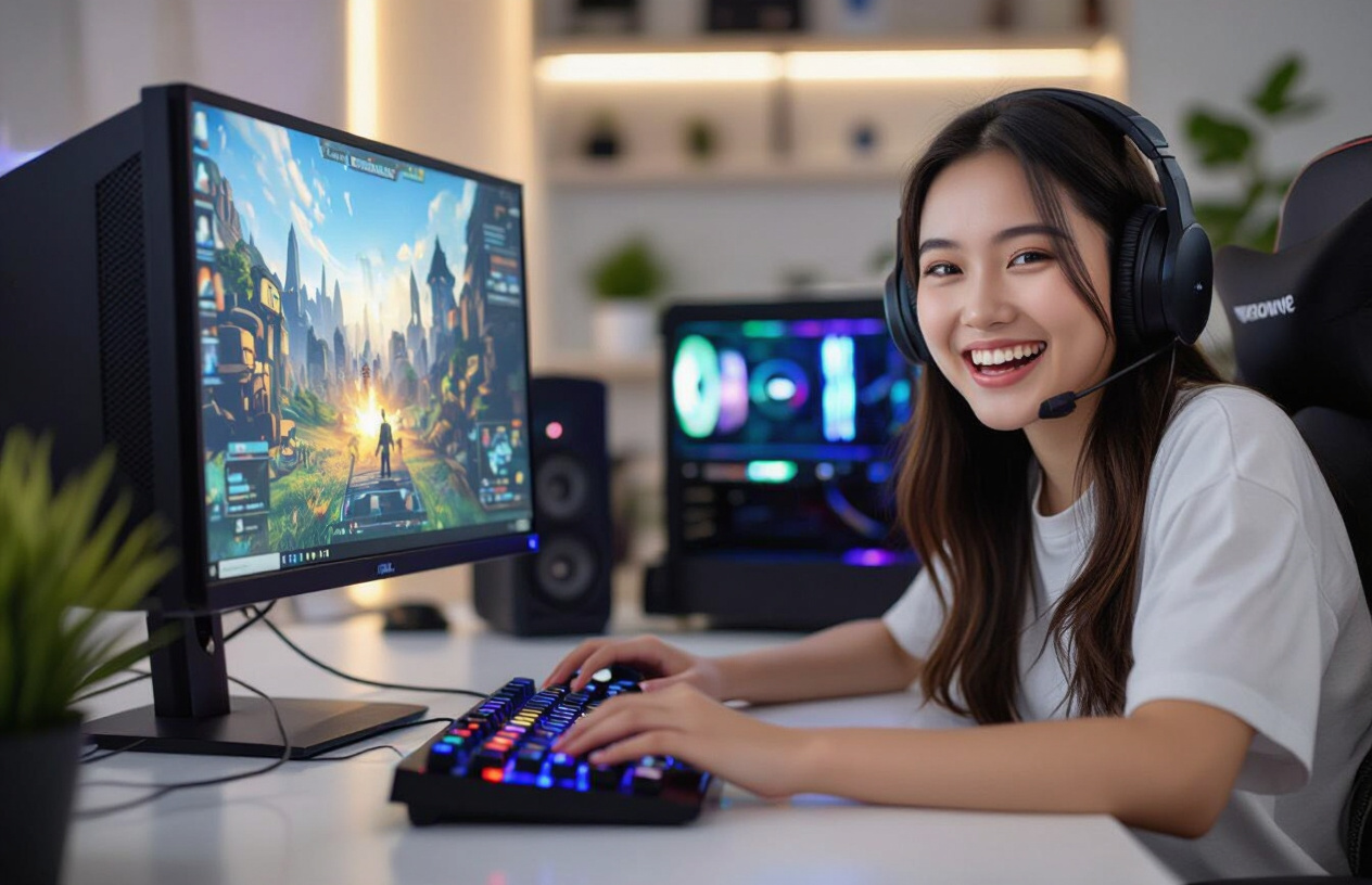 Game Thủ Việt Nam Tươi Cười Hài Lòng Khi Trải Nghiệm Game Mượt Mà Trên Pc Đã Nâng Cấp.