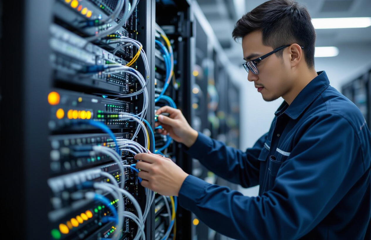 Kỹ Thuật Viên Máy Tính Bến Tre Đang Thực Hiện Bảo Trì Hệ Thống Server.