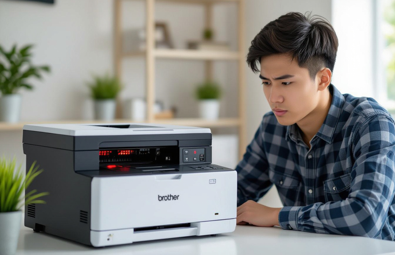 Người Dùng Máy In Brother Gặp Lỗi Đèn Đỏ Mực, Cần Reset Chip
