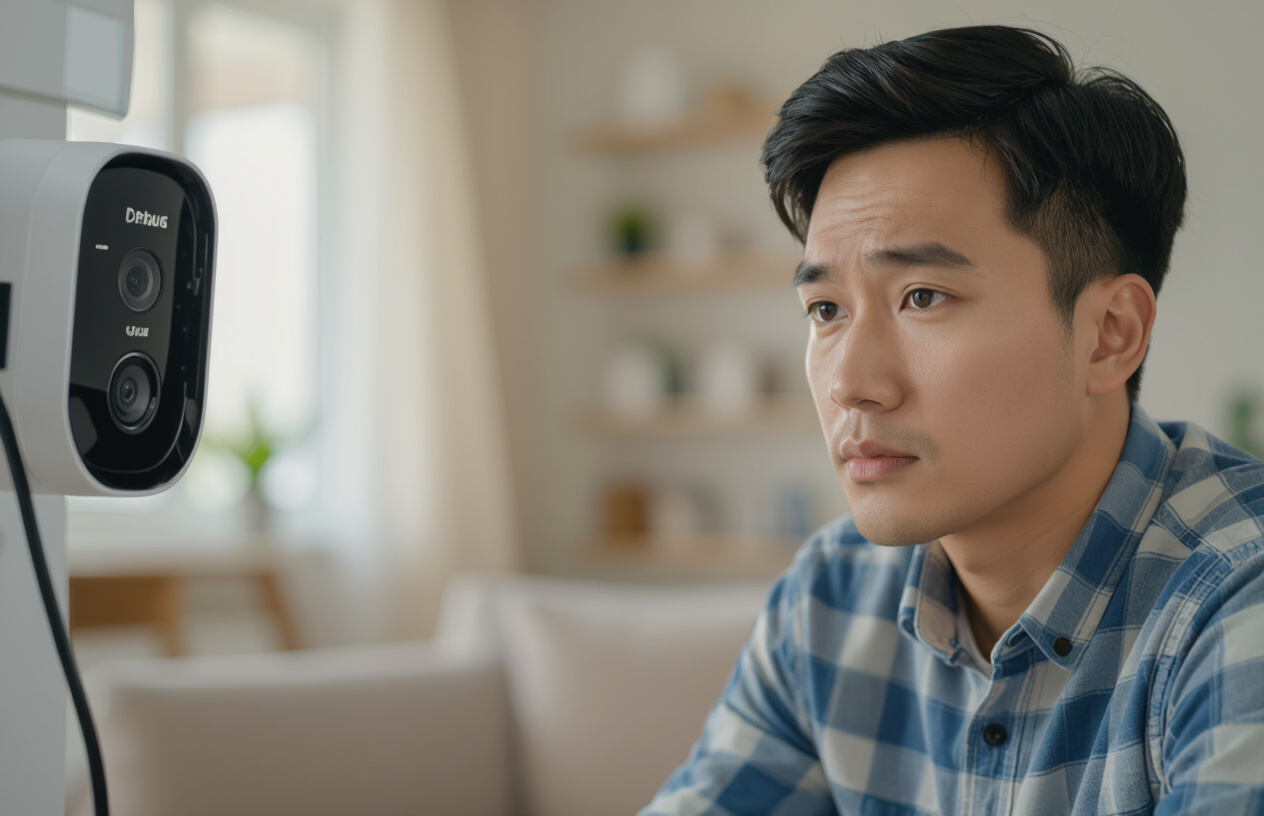 Người Dùng Camera Tại Bến Tre Đang Kiểm Tra Dây Mạng Kết Nối Với Camera Ip Dahua.