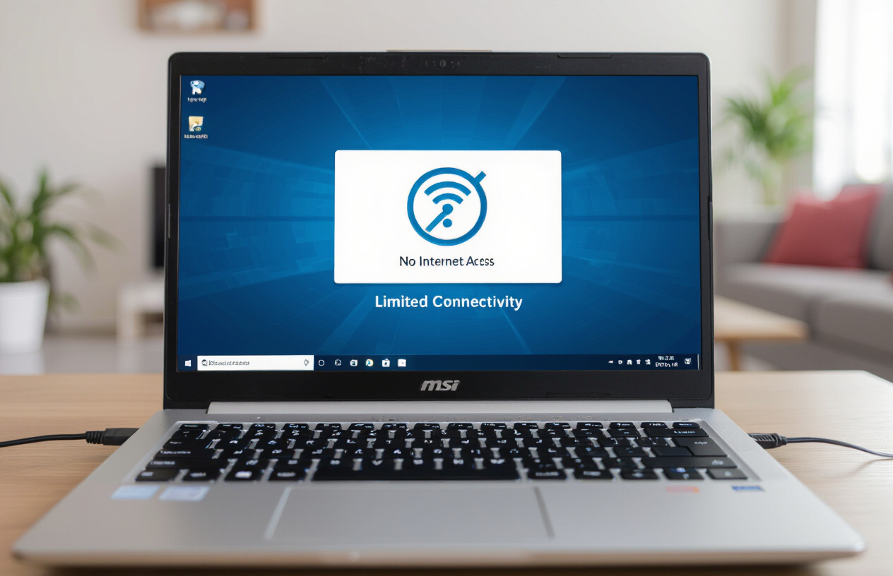 Laptop Msi Hiển Thị Biểu Tượng Lỗi Wifi Hoặc Không Có Kết Nối Internet.