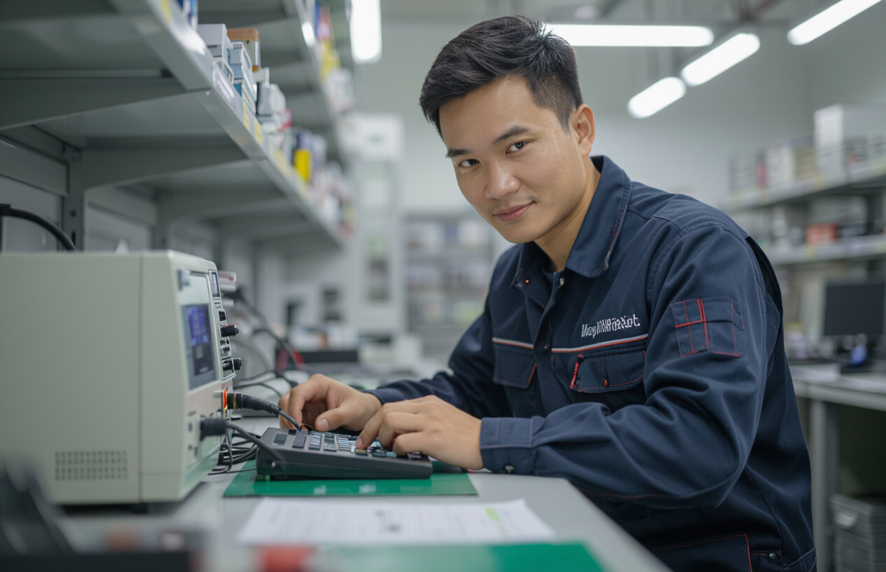 Kỹ Thuật Viên Máy Tính Bến Tre Chuyên Nghiệp Đang Sửa Chữa Đầu Đọc Thẻ